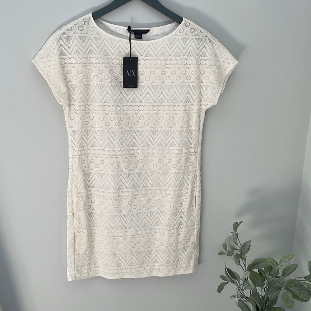 NWT Armani Exchange Eyelet‎ Sheath Dress. Size 2